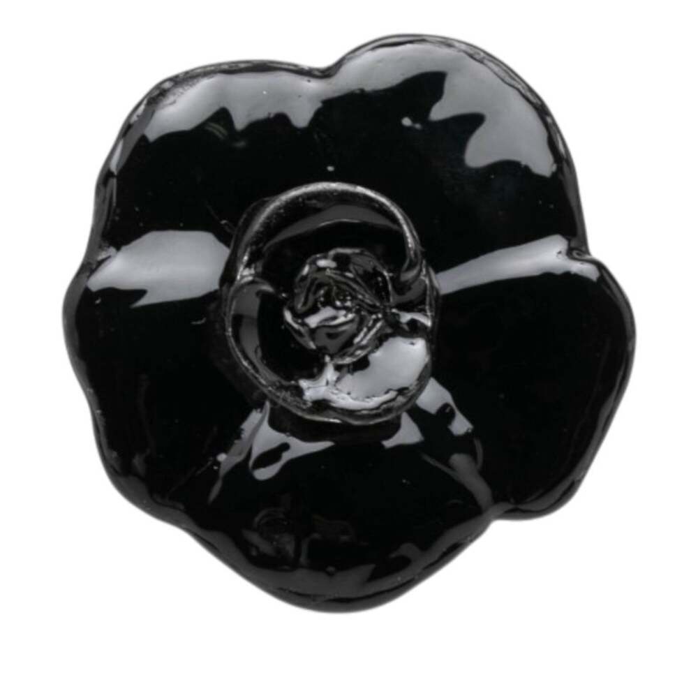 Chanel Camellia Ring Metal Black And #299500C49B